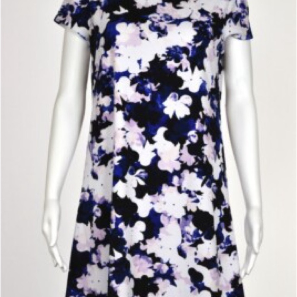 Jessica Simpson Dress Size 14 Blue Purple Floral Above Knee Length Casual